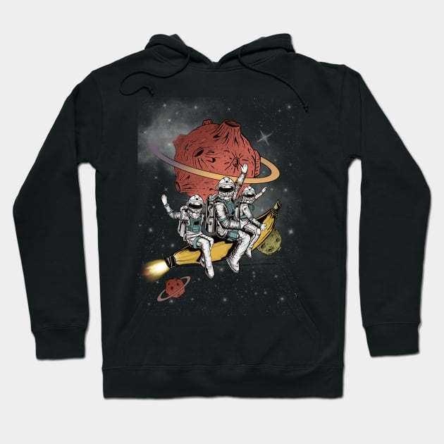 Astronaut and Banana Space Hoodie by HelloDisco